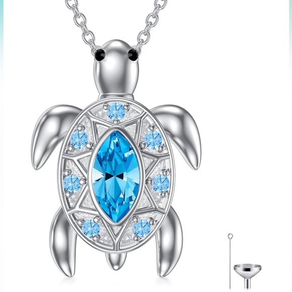 Fine Jewelry Jewelry - 14k 925 Turtle Urn Ashes Necklace